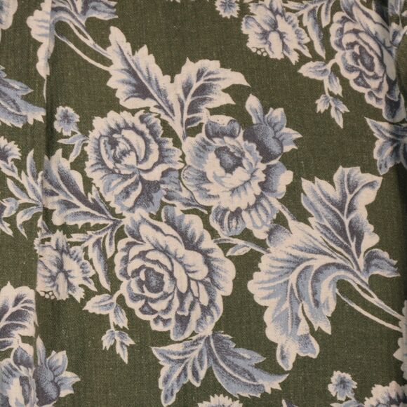 Dockers Mens Size XL Green Blue Floral Button Up Shirt Flap Pockets Long Sleeve - Picture 7 of 11